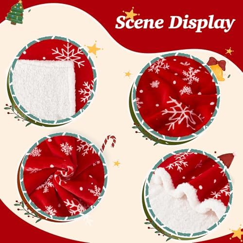 Touchat Red Sherpa Christmas Throw Blanket, Fuzzy Fluffy Soft Cozy Blanket, Fleece Flannel Plush Microfiber Blanket for Couch Bed Sofa (50" X 60",Red Snowflake) - Image 5