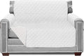 Sofa Shield® Couch Armchair Covers for Dogs, Reversible Furniture Protector with Strap, Stain and Tear Resistant Cushion Cover, 48 inch Seat, Machine Washable Slipcover Dog Pets Cats, White