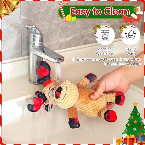 Christmas Dog Toys, Plush Squeaky Dog Toy with Crinkle Paper, Cute Christmas Puppy Toys with Cotton, Durable Interactive Dog Chew Toys for Puppy Small Medium Large Breed - Image 5