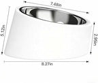 15° Tilted Dog Bowl for Small Dogs Flat-Faced Breeds - Anti-Choke Ergonomic Elevated Feeder Non-Slip Base - 2-in-1 Detachable Stainless Steel Food & Water Bowls - Pure White Clean & Simple (L, White)