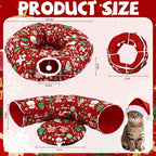 Cat Tunnel Christmas Tree Skirt Cat Donut Tunnel Bed,Gingerbread Man - Image 3