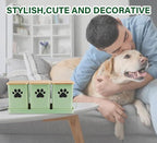 Set of 3 Metal Dog Treat Jars,60oz Airtight Dog Treat Container with Bamboo Lids,Cat Treat Canister,Puppy Cookie Container for Kitchen Counter,Coated Galvanized Steel-Green