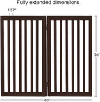 unipaws 36”H Free Standing Pet Gate for Dog Cat, 40”Wide Wooden Dog Gates | Foldable Pet Fence for Doorway, Stairs, Step, Expandable Doggy Barrier, Indoor Use