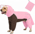 Full-Body Dog Raincoat with Detachable Hood, Waterproof Reflective Dog Rain Jacket with Tail Cover, Adjustable Fit and Leash Portal for Rainy Walks, Cherry Blossom Pink, X-Large