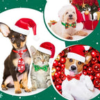 Chunful 150 Pcs Adjustable Christmas Dog Bow Ties & Neckties, Santa Claus - Image 5
