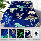 COMFAR Dinosaur Blanket for Boys, Dinosaur Glow in The Dark Blanket for Kids/Toddler/Baby, Soft Fleece Blankets and Throw, Birthday 40"x 50" - Image 6