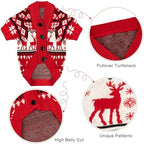 Dog Christmas Sweater Red Plaid Cardigans Dog Christmas Outfit Soft Warm Knitted Pet Clothes Cold Weather Puppy Clothes for Small Medium Large Dogs Cats - Image 4