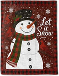 Snowman Christmas Decorative Throw Blanket, Cardinal Buffalo Plaid Scarf Print Decoration, Soft Flannel Winter Blankets for Couch Bed Sofa, Holiday Home Decor, Xmas Festival Gifts 60x80 Inch by AINORI