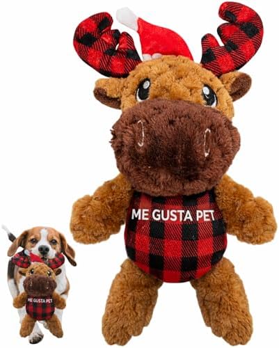 Plush Dog Toy - Dog Stuffed Animal Toy, Puppy Toys, Squeaky Dog Toy for Small, Medium & Large Dogs, Durable Plush to Keep Them Busy Morris Moose (Christmas) by Unknown