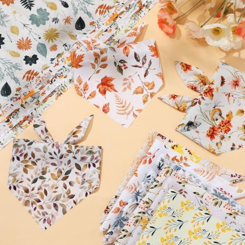 Huhumy 100Pcs Fall Dog Bandanas Bulk Autumn Pet Scarf Bib Neckerchief Decor - Image 6