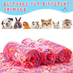Tatuo 4 Pcs Fleece Dog Blanket for Puppy Cat, Pink, 24 x 16 in, Paw - Image 2