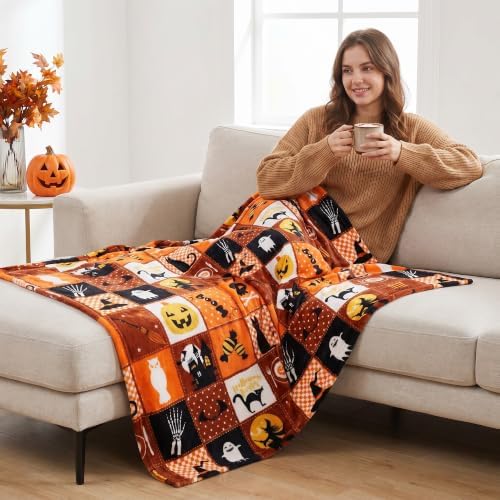 Gogreen Halloween Throw Blanket Throw Size Cozy Fleece Blanket - 300GSM Ultra Soft Microfiber Printed Blanket for Halloween Decor, for Kids & Adults (Throw - 50" x 60") - V - Image 6