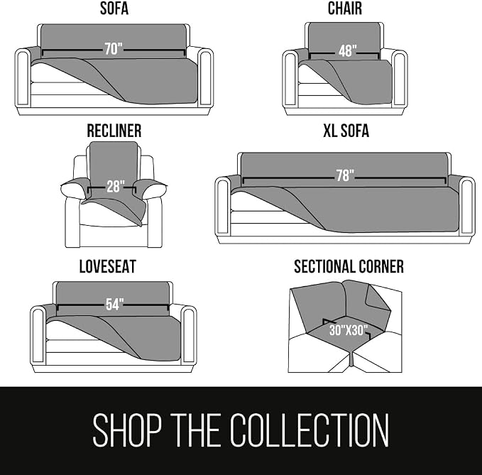 Sofa Shield® Couch Sectional Covers for Dogs, Reversible Furniture Protector with Strap, Stain and Tear Resistant Cushion Cover, 30x30 inch Seat, Machine Washable Slipcover, Pets, Hunter Green Sage