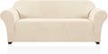 Stretch Sofa Cover Slipcover 1-Piece, Spandex Jacquard Fabric Universal Couch Cover for 3 Cushion, Washable Non Slip Sofa Cover, Pet Friendly (Large Sofa 90"-100",Biscotti Beige)