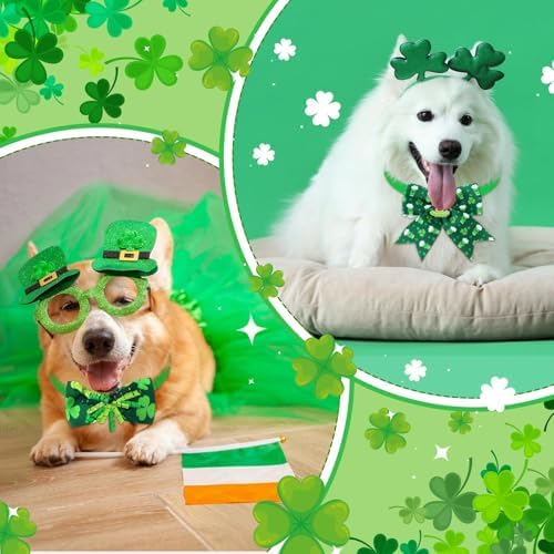 Huhumy 50 Pcs St. Patrick's Day Dog Bow Ties St. Patrick's Day Collar Bulk - Image 4
