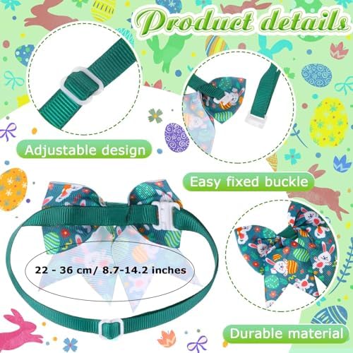 Talltalk 120 Pcs Easter and Valentines Dog Bow Tie Collar Set Pet Adjustable Grooming Holiday Accessories Decoration for Dog Cat - Image 5