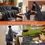 Bedsure Soft King Size Blankets for Bed Grey 108"x90" - Image 4