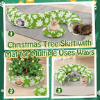 Cat Tunnel Christmas Tree Skirt for 5-7.5ft Trees - Prevent Christmas Tree Falling, Snowflake Patterns Warm Soft Cat Tube Bed with Anti-Slip Mat - Image 4