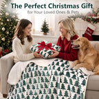 LOOBANI Waterproof Blanket for Queen Bed, Spill-Proof, 80"x90", Xmas Green - Image 6