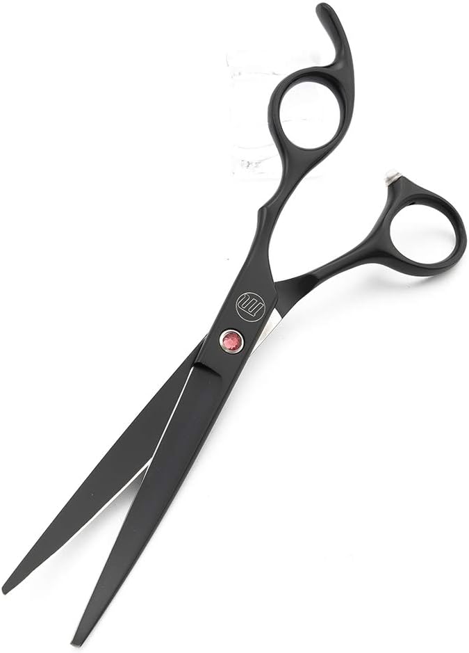 Moontay Professional 7" Dog Grooming Scissors Set 4PCS, Black | Straight, Upward Curved, Downward Curved, Thinning/Blending Shears for Dog, Cat and Pets, JP Stainless Steel