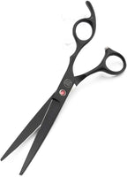 Moontay Professional 7" Dog Grooming Scissors Set 4PCS, Black | Straight, Upward Curved, Downward Curved, Thinning/Blending Shears for Dog, Cat and Pets, JP Stainless Steel