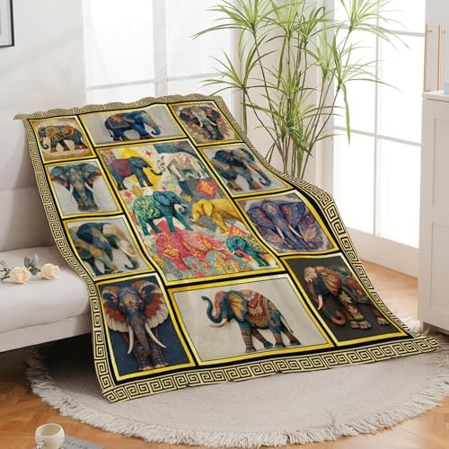 Elephant Throw Blanket Elephant Stuff Gifts for Kids Girls Boys Adults Women Men Soft Cozy Warm Plush Fluffy Fuzzy Fleece Blanket Decor 50''X60'' - Image 5