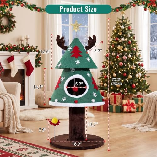 YITAHOME 47.2in Christmas Cat Tree - Image 3