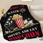 Movie Popcorn Blanket for Girls Women Boys Men Adults Kids Soft Cozy Fleece Theater Film Cinema Throw Blankets Gifts Warm Flannel Plush Lightweight Decor for Couch Bed Sofa 60"X50" - Image 5