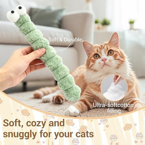 Cat Toys Pillows 3 Pack, 13” Cat Kicker Toys with Catnip Inside, Durable Interactive Cat Toys for Indoor Cats, Soft Kick Sticks for Exercise & Play - Image 5