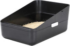 Sfozstra Small Cat Litter Box: Leak Resistant Removable Tray Modern Style | Cats Under 8 lbs/ Anti Tracking Pedal / Easy Cleaning / Apartment Friendly/ Minimalist Black Look
