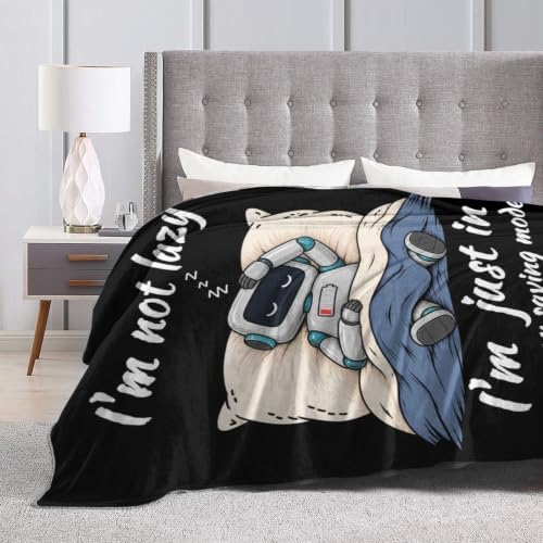Sleepy Robot Blanket Throw Gift for Girls Women 60"X50" - Image 6