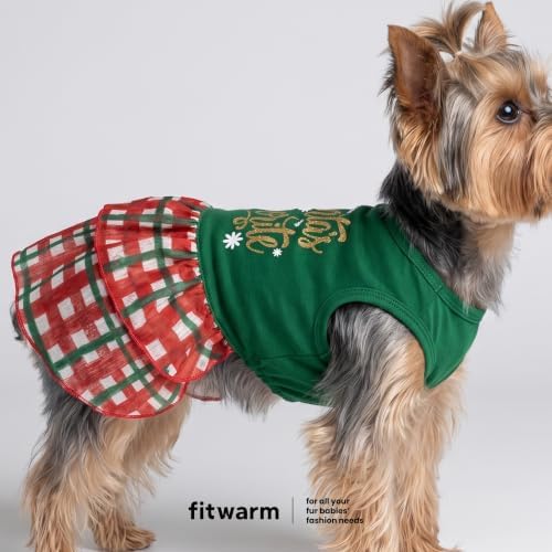 Fitwarm Santa's Favorite Dog Dress, Christmas Outfit for Small & Medium Dog - Image 3