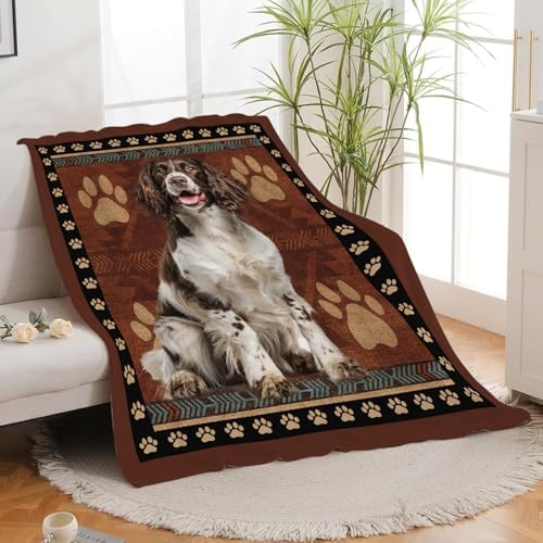 Springer Spaniel Blanket for Girls Women Boys Men Adults Kids Soft Cozy Fleece Cute Dog Throw Blankets Gifts Warm Flannel Plush Lightweight Decor for Couch Bed Sofa 50"X40" - Image 2