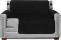 Sofa Shield® Couch Armchair Covers for Dogs, Reversible Furniture Protector with Strap, Stain and Tear Resistant Cushion Cover, 48 inch Seat, Machine Washable Slipcover Pets, Cats, Black Gray