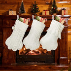 WATINC Pet Paw Christmas Stockings - 3 Pack Large Paw Shape Stocking with Tassel, Pet Dog Cat Knit White Christmas Hanging Socks for Xmas Eve Party Holiday Fireplace Tree Gift Decoration by WATINC