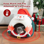 CATISM Christmas Cat Bed - Cute Santa Claus Cat Beds for Indoor Cats - Image 4