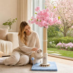 Fantasreen Pink Flower Scratching Post 35'' with Interactive Toys for Indoor Cats - Image 6