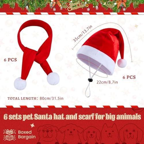 Weewooday 12 Pcs Mini Christmas Santa Hat Scarf Set, Large, Classic Style - Image 2