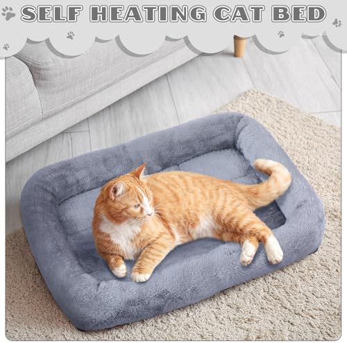 Sintuff 4 Pack Self Warming Cat Bed 15.7 x 11.8 Inch Cat Bed for Indoor Cats Heated Pet Crate Mat Extra Warm Thermal Dog Pad Anti-Slip Puppy Kitten Cushion for Pet Lovers Winter Gifts for Christmas - Image 4