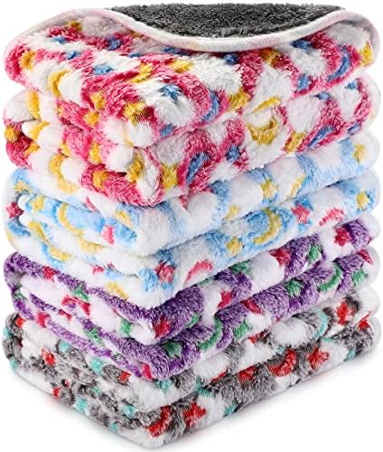 Reginary 4 Pcs Guinea Pig Fleece Cage Liners, Moon Star, 24 x 47 Inch by Reginary