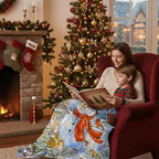 Neasow Christmas Throw Blanket, Snowman and Redbirds Cabin Animals Design Soft Fuzzy Cozy Flannel Blanket Gift for Family and Friends Home Sofa Couch Chair Decorative 50x60 Inch - Image 5
