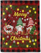 Gnome Christmas Decorative Throw Blanket, Gingerbread Tree Snowflake Print Decoration, Soft Flannel Winter Blankets for Couch Bed Sofa, Holiday Home Decor, Xmas Festival Gifts 60x80 Inch by AINORI