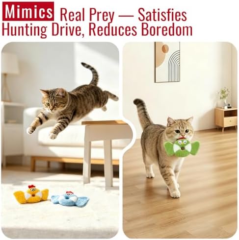Retro Shaw Cat Toys Bird, Catnip Toys for Indoor Cats, 3 Pack, 8.26 Inches - Image 5