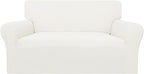 Easy-Going 100% Waterproof Oversized Loveseat Cover, Couch Cover for Sofa | Dual Waterproof Sofa Cover, Stretch Jacquard Sofa Slipcover, Leakproof Furniture Protector for Kids Pets Dog, Cream
