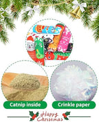 PET SHOW 8 Pack Christmas Cat Kicker Toys with Catnip Crinkle Sound Toys for Indoor Cats Xmas Santa Gift Patterns Plush Kittens Shape Natural Interactive Pet Kitty - Image 3