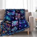 Dragonfly Blanket Dragonfly Throw Blanket Gifts for Women Men Boys Girls Kids Adults Super Soft Cozy Plush Fluffy Fuzzy Fleece Blanket Home Decor 60''X80'' - Image 2