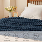 BEDELITE Navy Blue Fleece King Size Throw Blankets for Bed, 108x90 Inch - Image 3