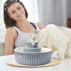 Pet Drinking Fountain: Cepheus 2.1L/71oz Cat Fountain-Automatic Water Fountain for Cats and Dogs with with Ultra-Quiet Pump(Grey)