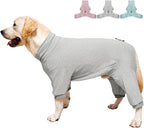 Dog Pyjamas PJS Sweater Clothes and Home Clothing Suitable for Medium to Large Breeds of Dogs, Dog Neutering Suits, Extra-Large Stretch Fabric, Four-Legged Clothes (Thin Gray, 4XL)