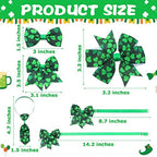 120 Pcs St. Patrick's Day Dog Bow Tie Collar Set Includes 60 Green Irish Bow Ties for Dogs Dog Grooming Bowtie 30 Dog Neckties 30 Large Bow Tie Collar Pet Holiday Accessories for Dog Cat (Shamrock) - Image 2